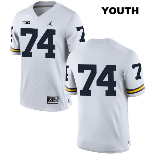 Youth NCAA Michigan Wolverines Ben Bredeson #74 No Name White Jordan Brand Authentic Stitched Football College Jersey IG25A27KY